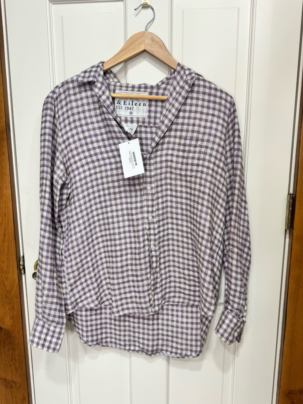 Frank & Eileen Eileen Purple Button-Up Shirt XS NWT
